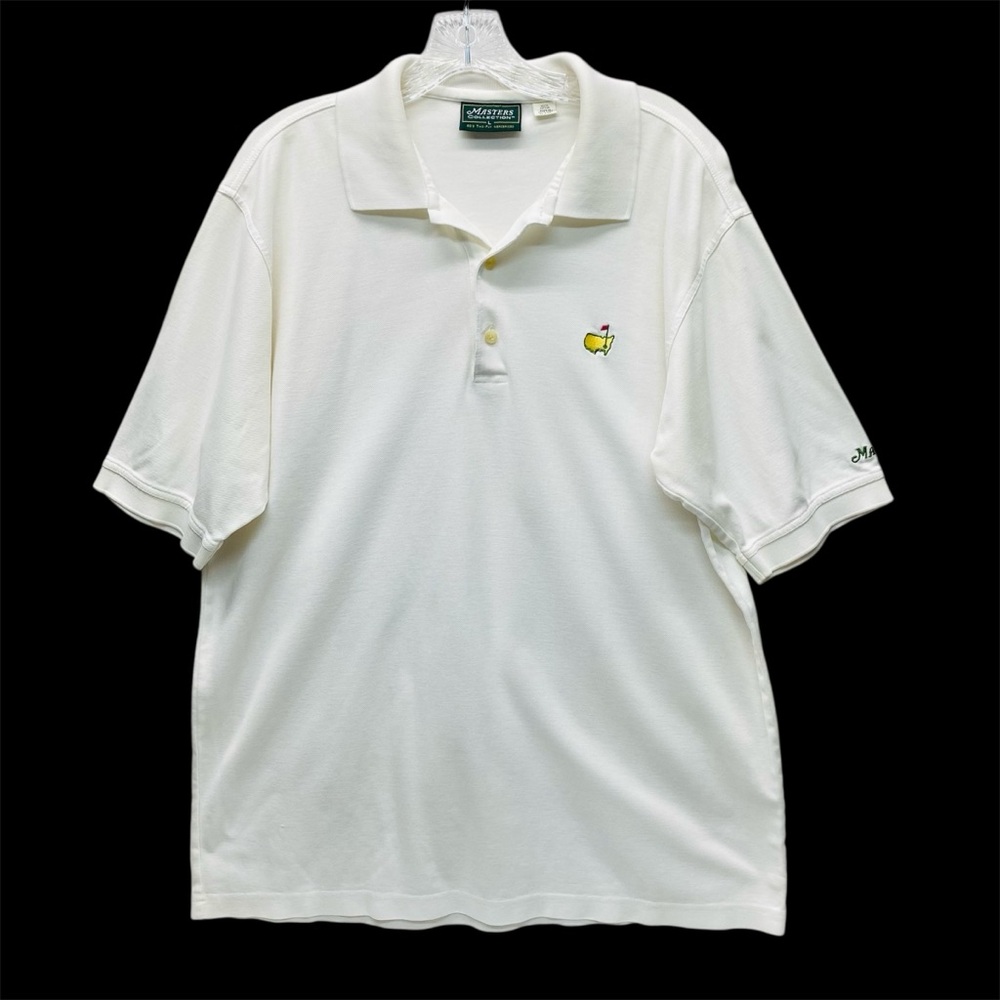 Vintage Masters Collection Men's White Polo Shirt Large Masters Logo Hong Kong